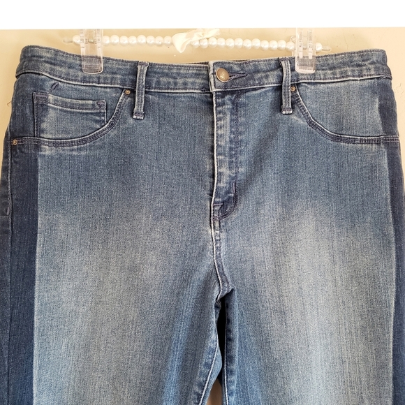 Mossimo Jegging Womens 14 Blue Two Tone Striped High Rise Denim Plus Size Jeans - Picture 6 of 10